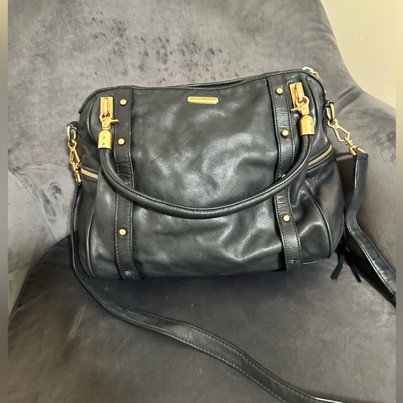 Rebecca Minkoff black leather Cupid shoulder strapped satchel - Picture 2 of 6